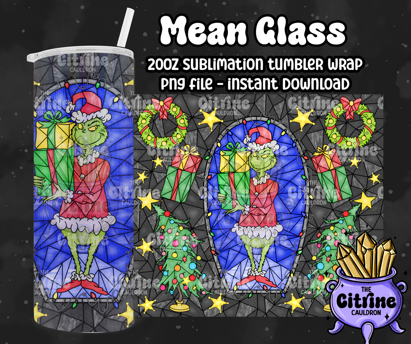 Mean Glass - PNG Wrap for Sublimation 20oz Tumbler