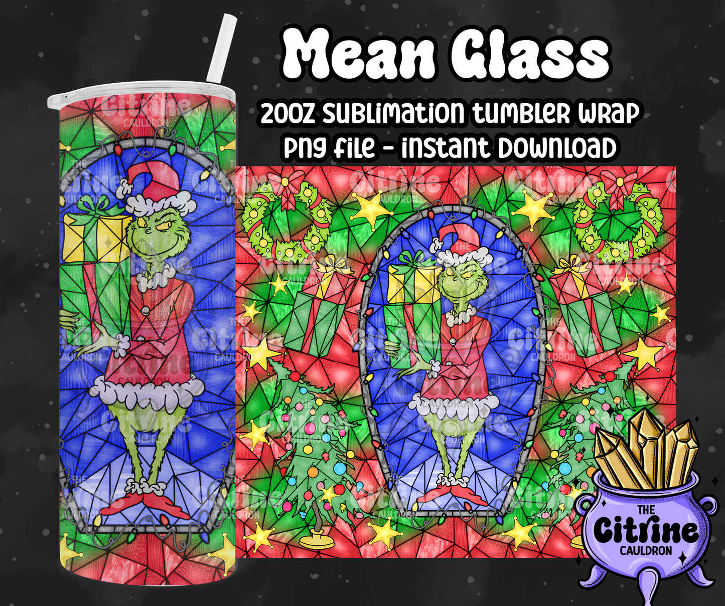 Mean Glass - PNG Wrap for Sublimation 20oz Tumbler