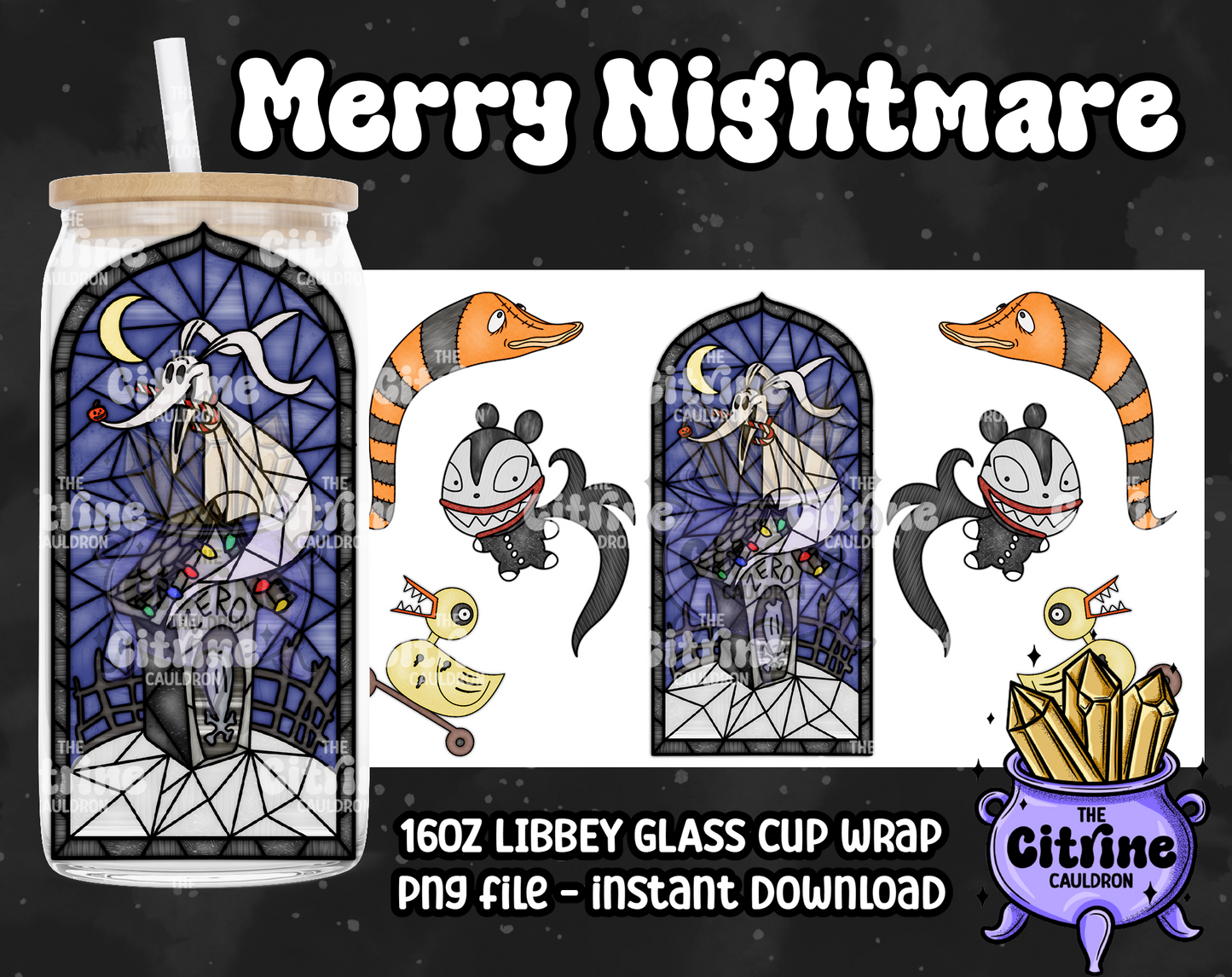 Merry Nightmare - PNG Wrap for Libbey 16oz Glass Can