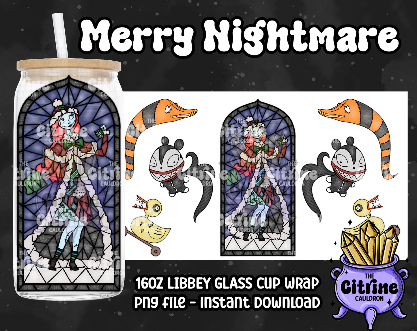 Merry Nightmare - PNG Wrap for Libbey 16oz Glass Can