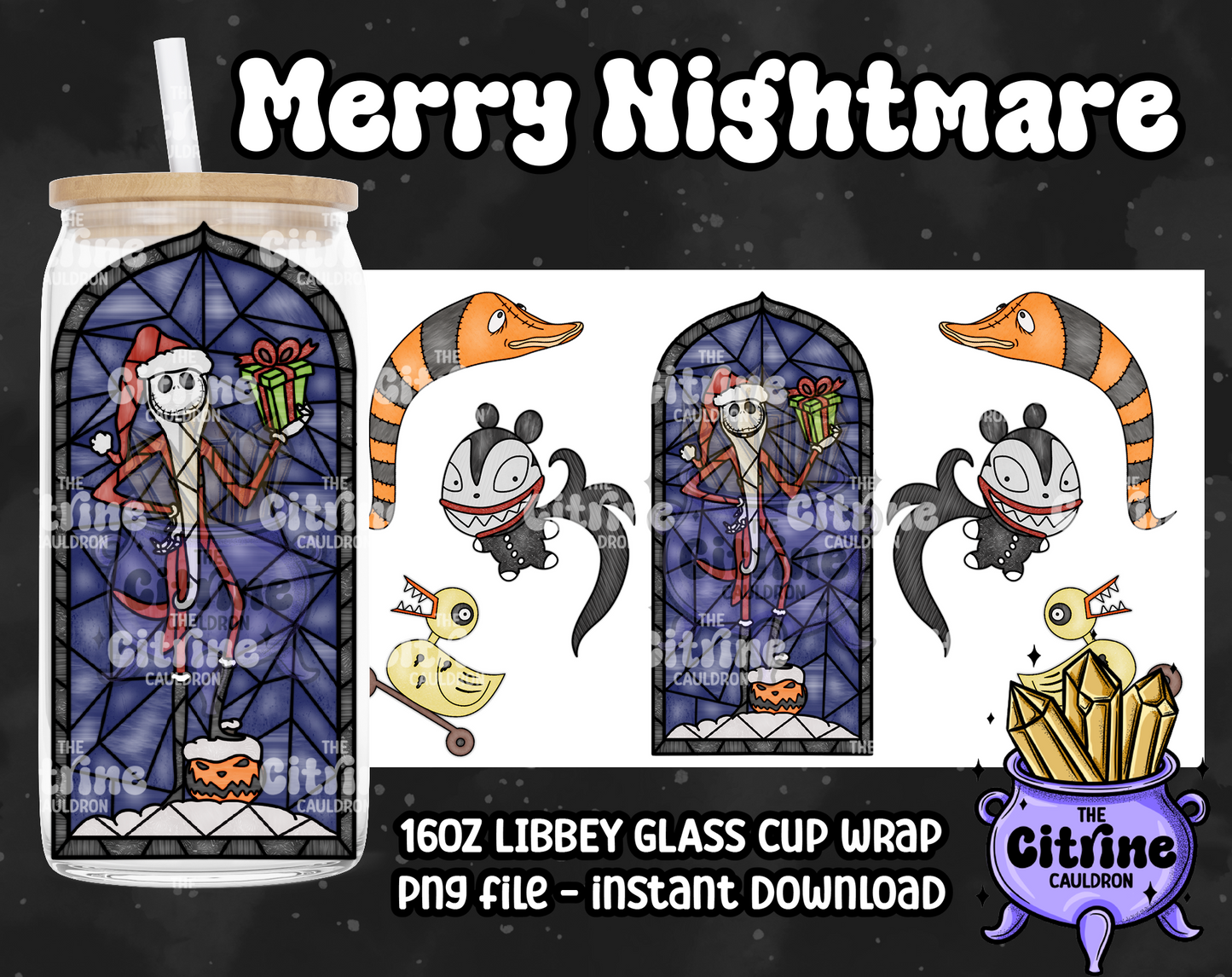 Merry Nightmare - PNG Wrap for Libbey 16oz Glass Can