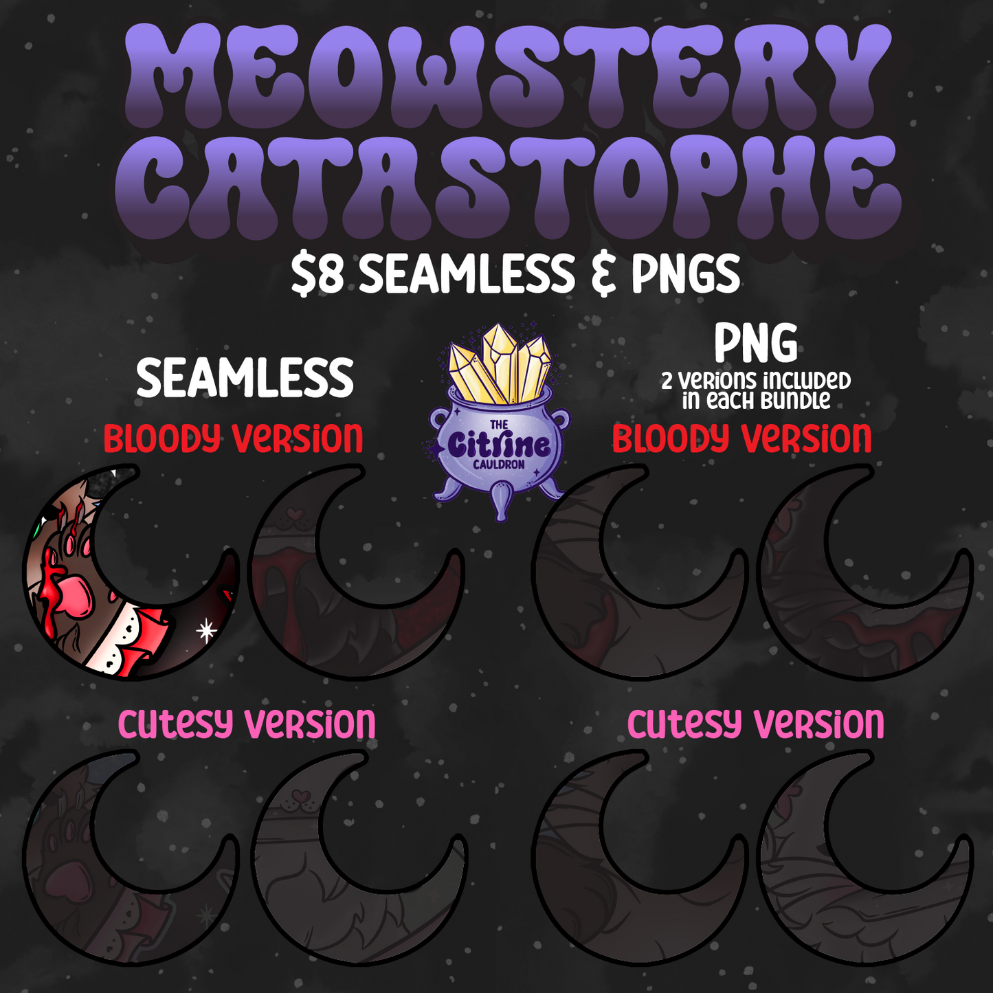 Meowstery Catastrophe - Seamless/PNG Mystery
