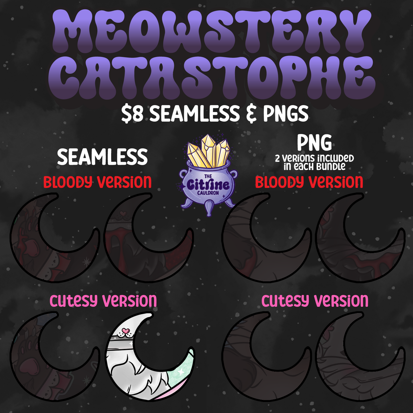 Meowstery Catastrophe - Seamless/PNG Mystery