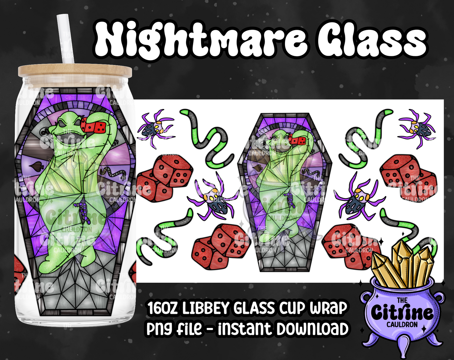 Nightmare Glass - PNG Wrap for Libbey 16oz Glass Can
