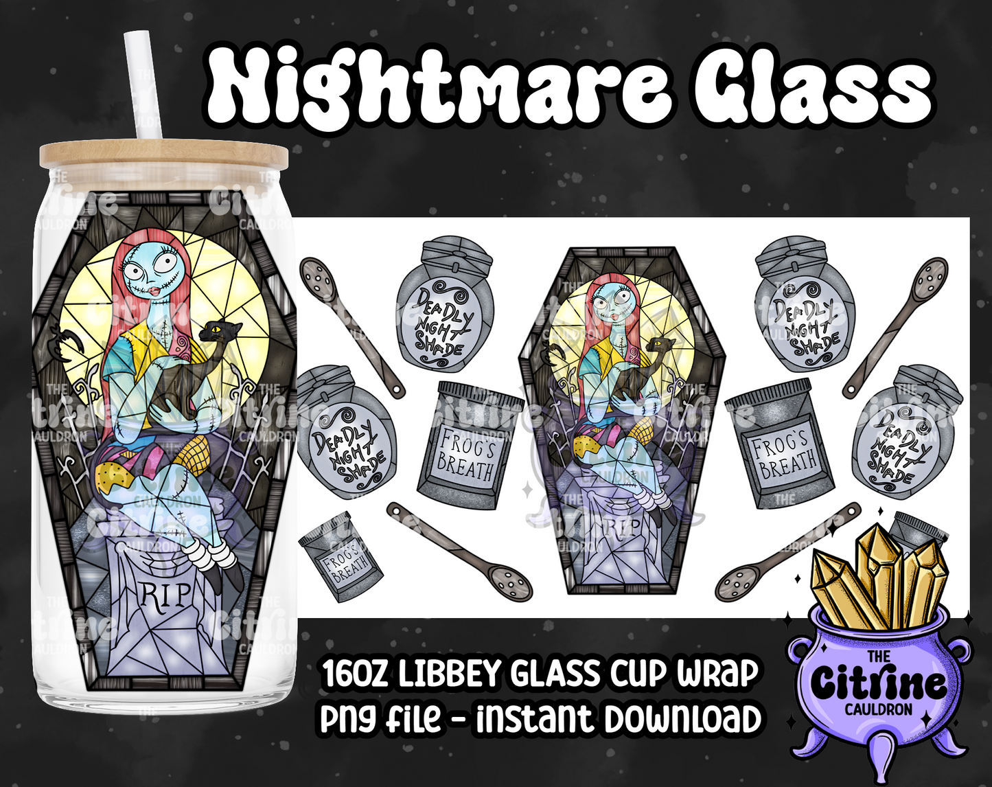 Nightmare Glass - PNG Wrap for Libbey 16oz Glass Can