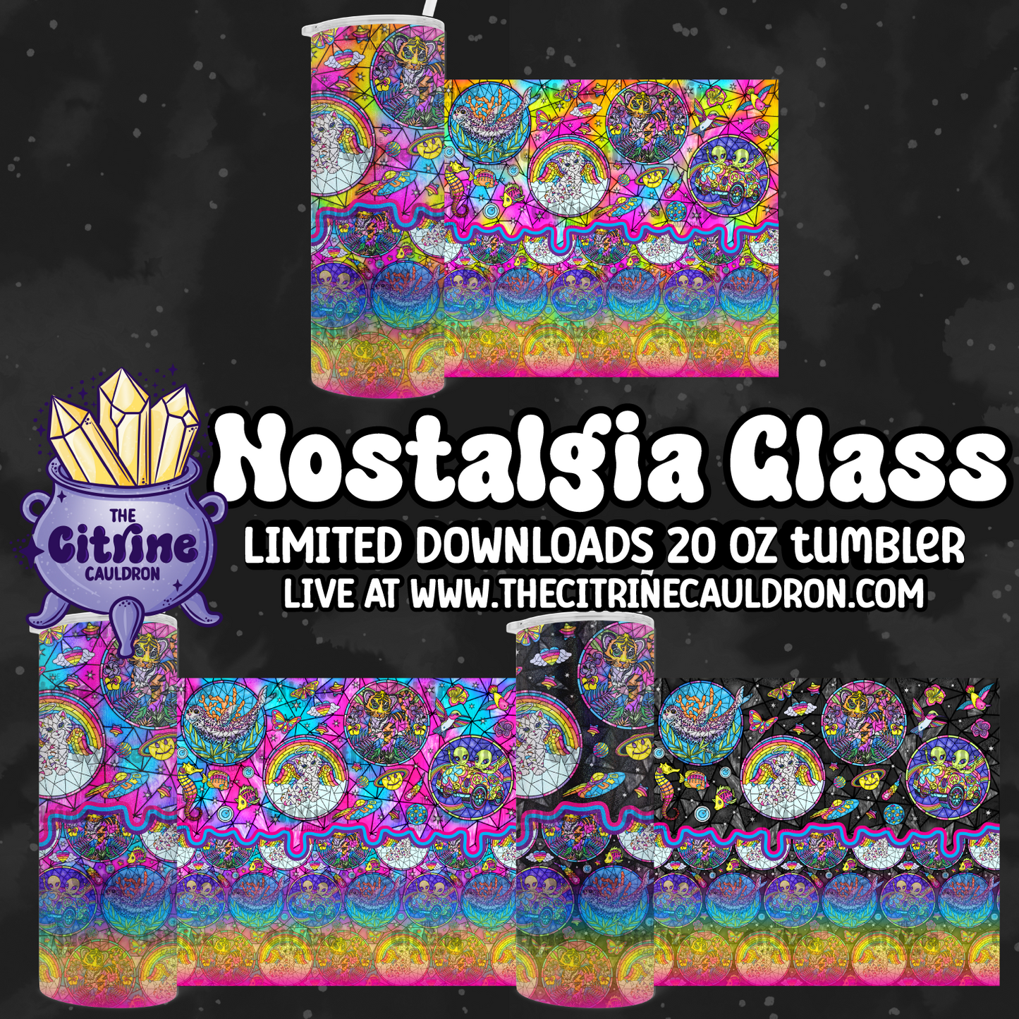Nostalgia Glass - PNG Wrap for Sublimation 20oz Tumbler