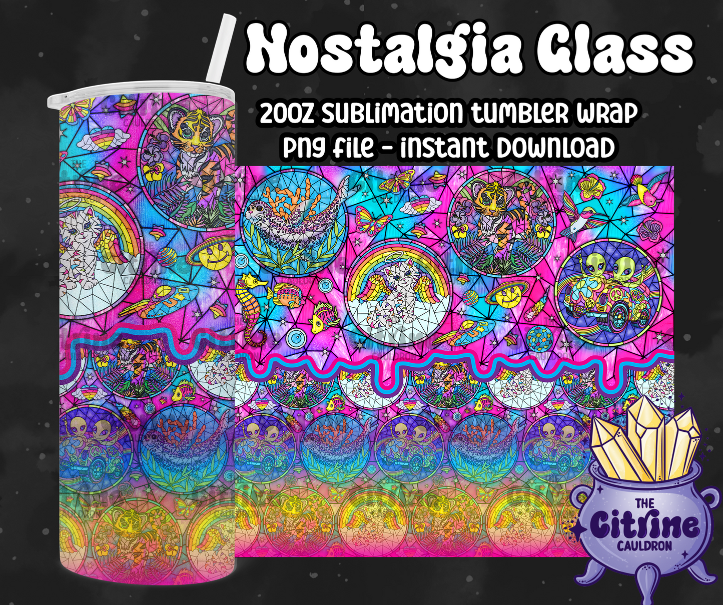 Nostalgia Glass - PNG Wrap for Sublimation 20oz Tumbler