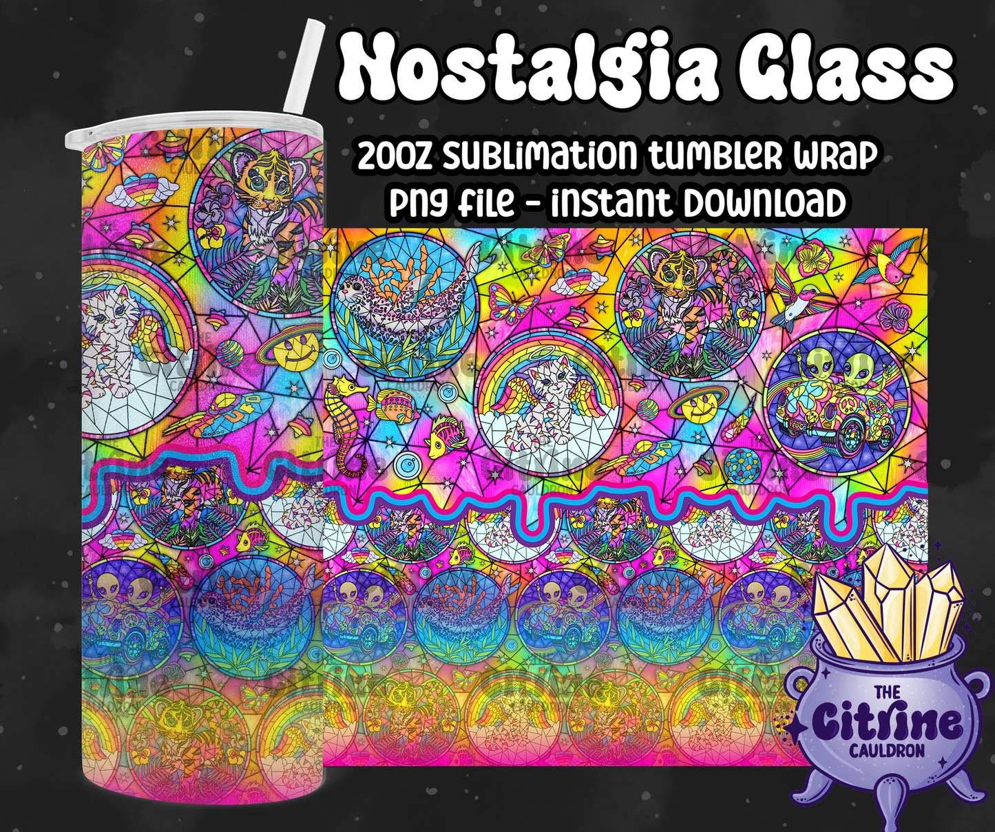 Nostalgia Glass - PNG Wrap for Sublimation 20oz Tumbler