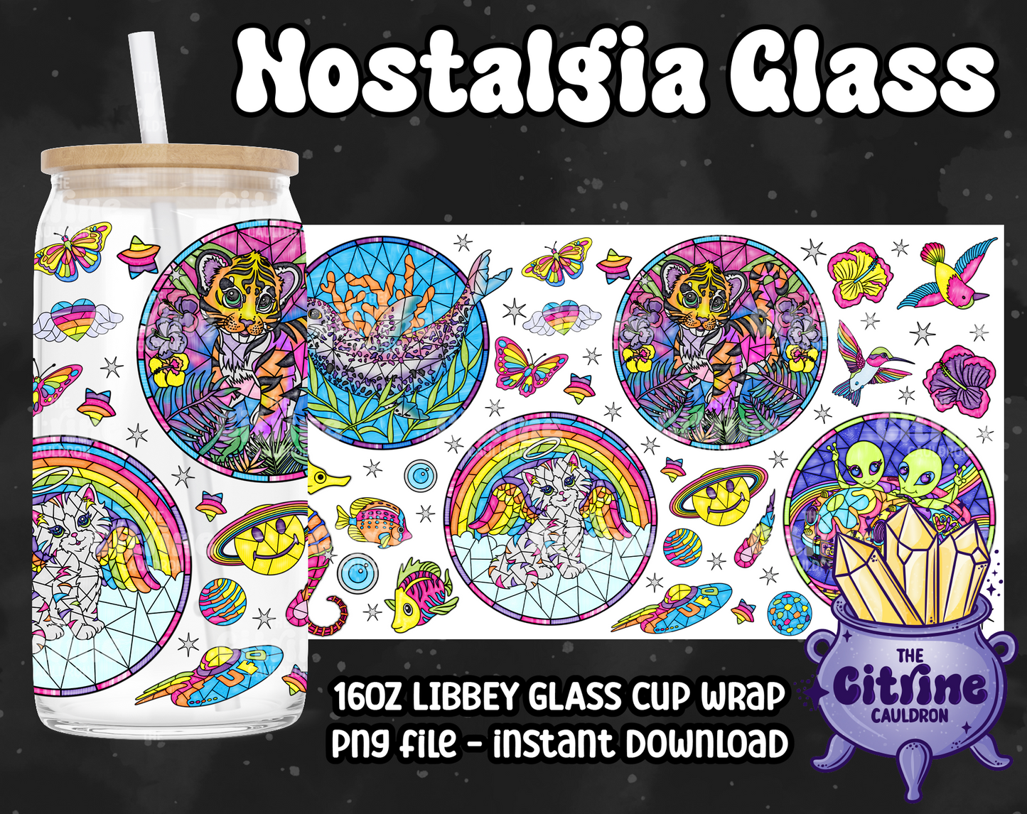 Nostalgia Glass - PNG Wrap for Libbey 16oz Glass Can