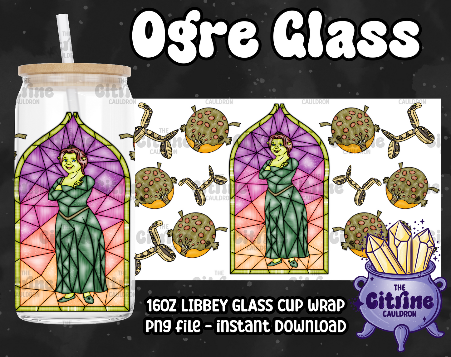 Ogre Glass - PNG Wrap for Libbey 16oz Glass Can