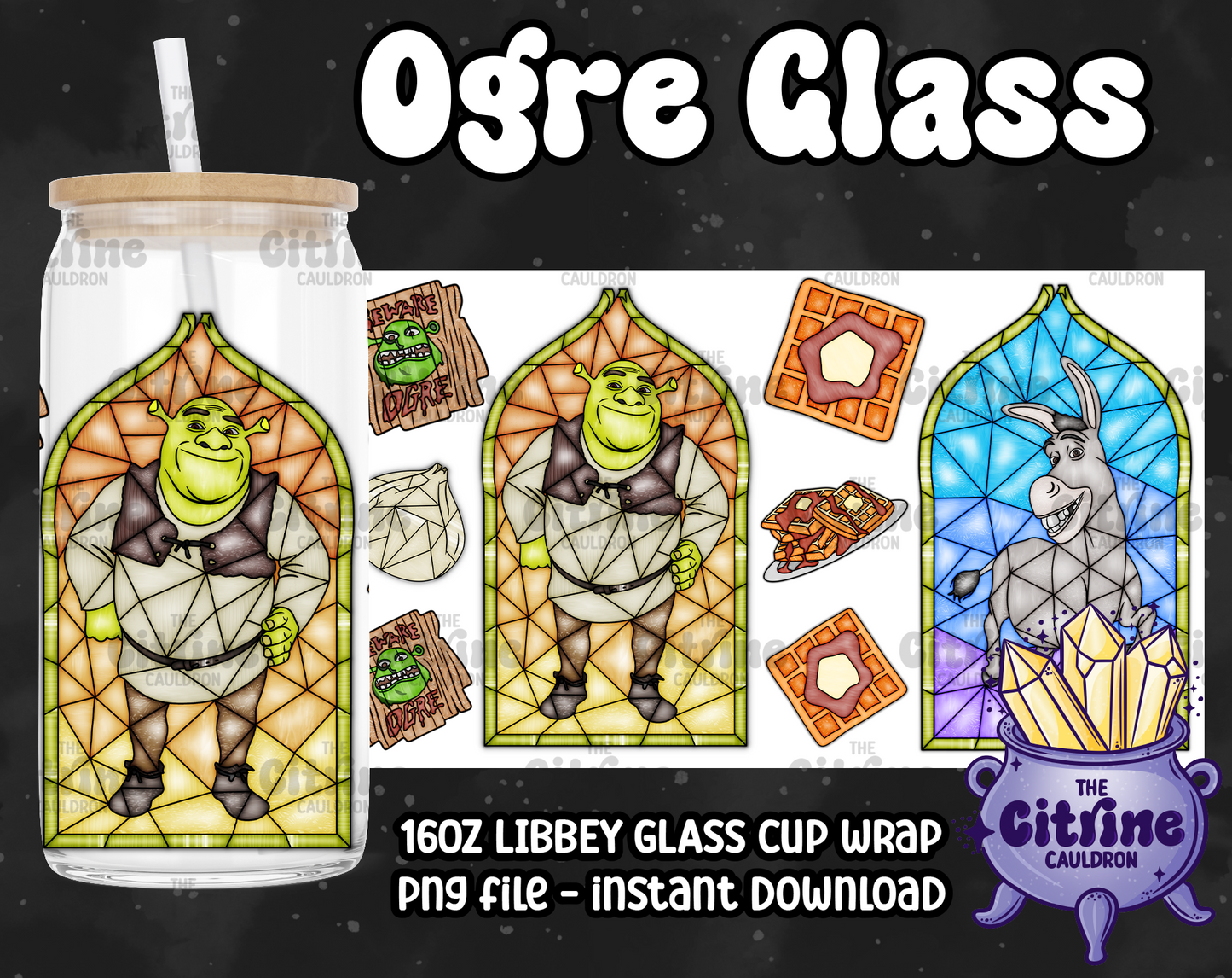 Ogre Glass - PNG Wrap for Libbey 16oz Glass Can