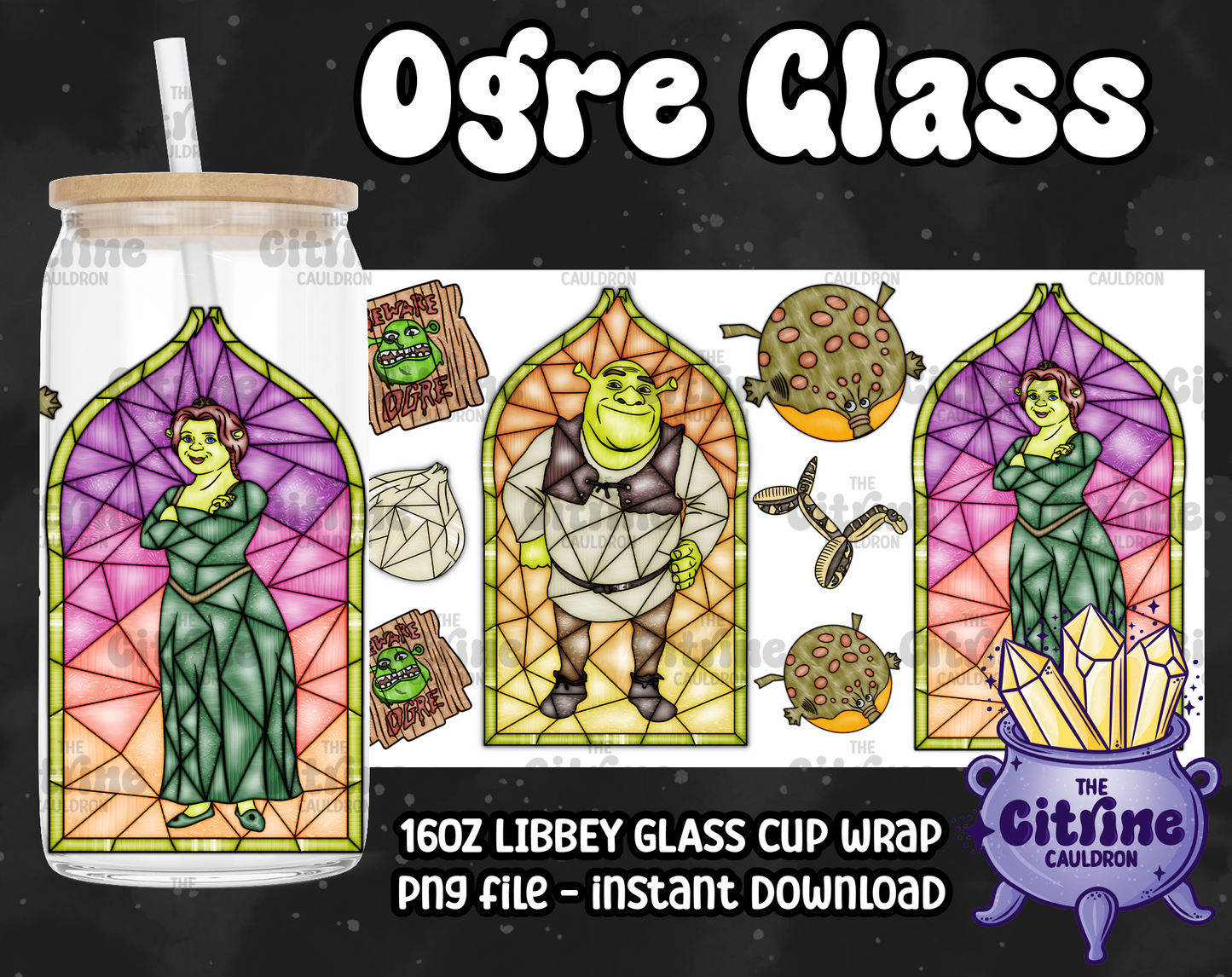 Ogre Glass - PNG Wrap for Libbey 16oz Glass Can