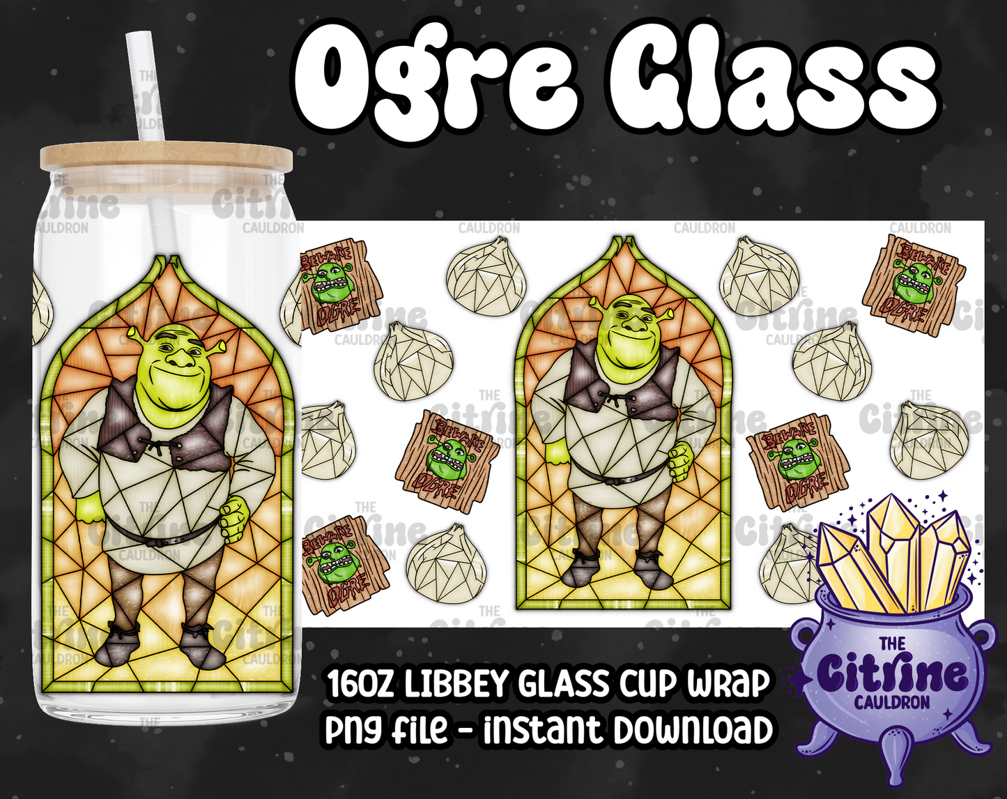Ogre Glass - PNG Wrap for Libbey 16oz Glass Can