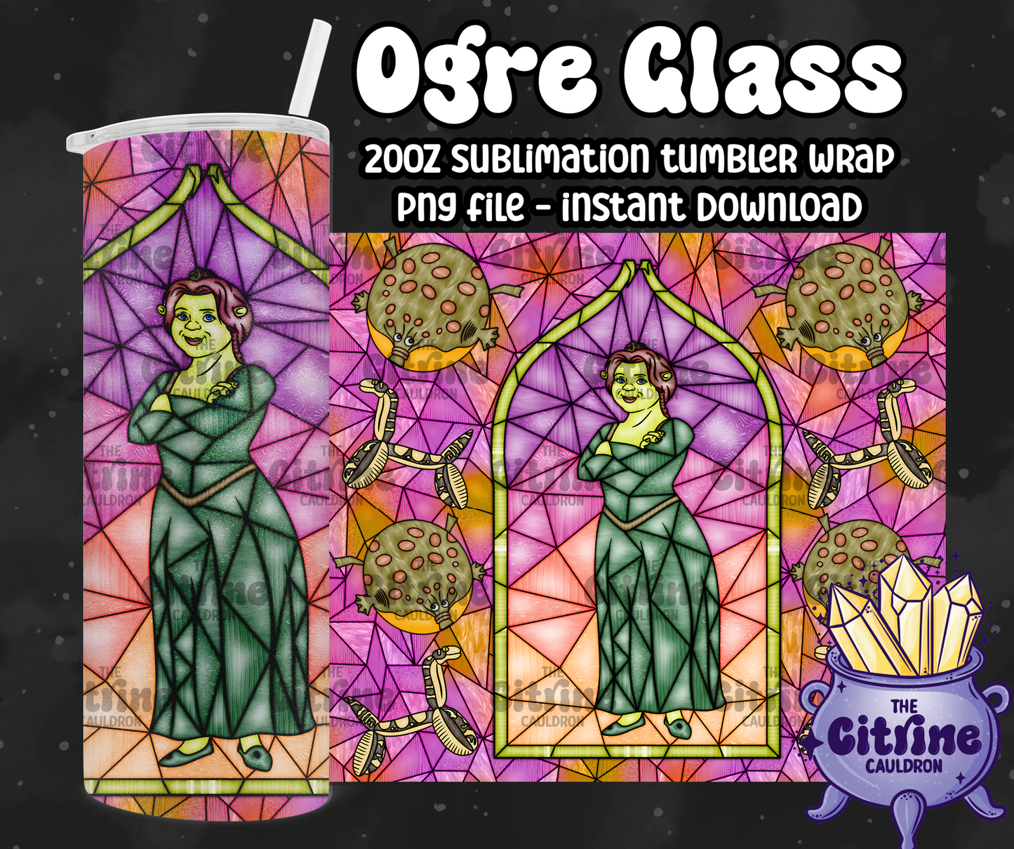 Ogre Glass - PNG Wrap for Sublimation 20oz Tumbler