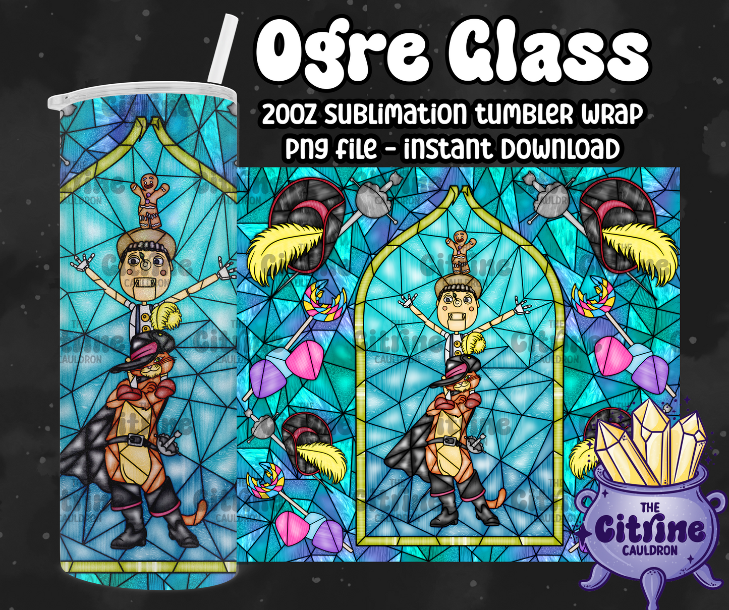 Ogre Glass - PNG Wrap for Sublimation 20oz Tumbler
