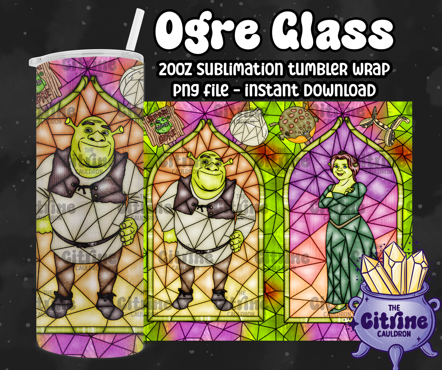 Ogre Glass - PNG Wrap for Sublimation 20oz Tumbler