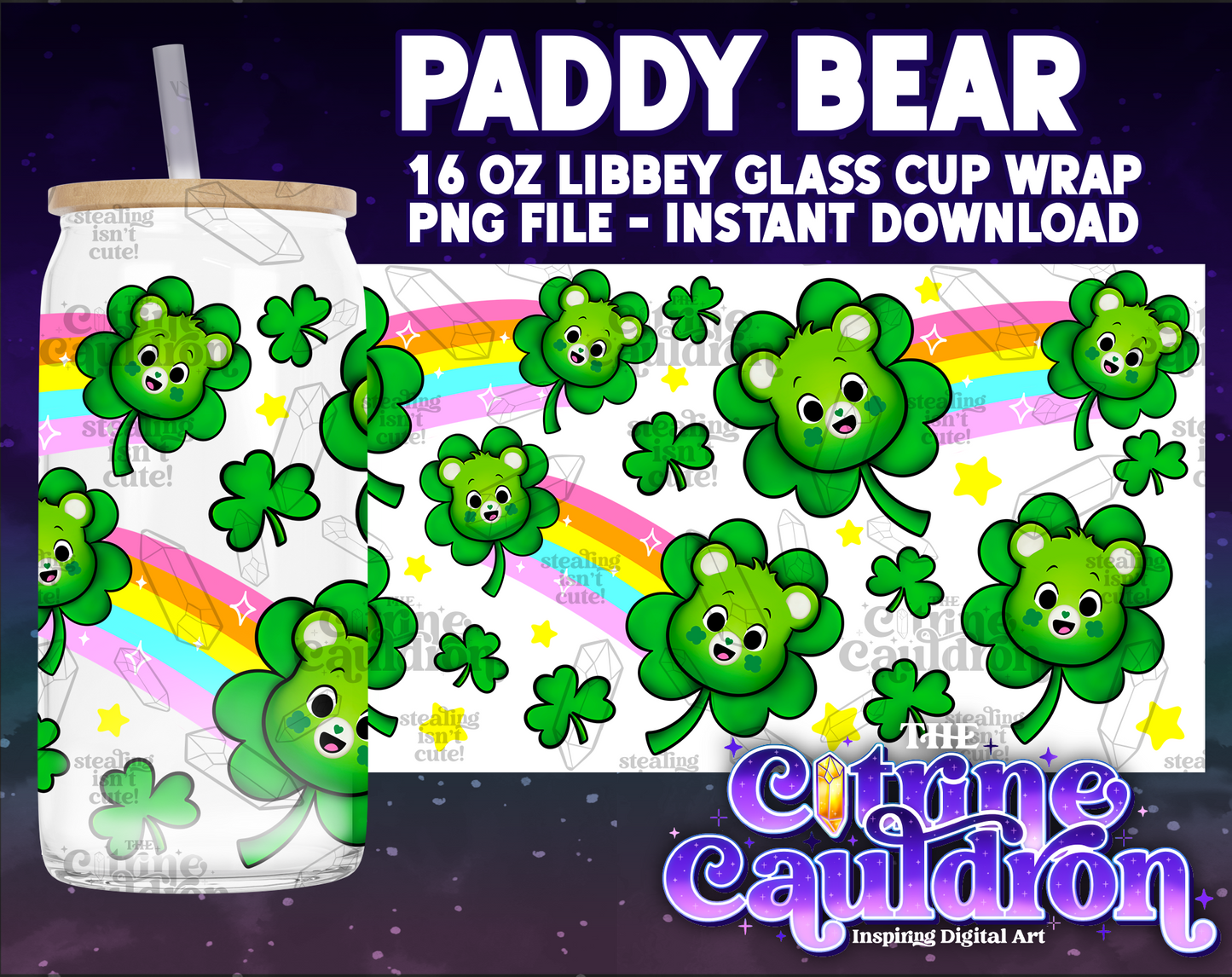 Patty Bear - PNG Wrap for Libbey 16oz Glass Can