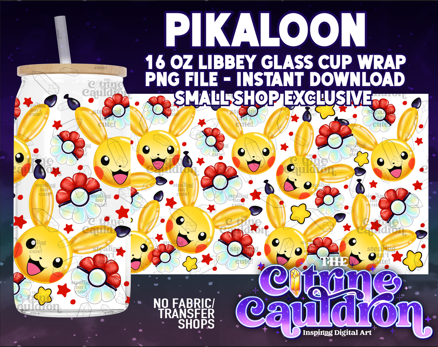 Poke Cuties - PNG Wrap for Libbey 16oz Glass Can - SMALL SHOP