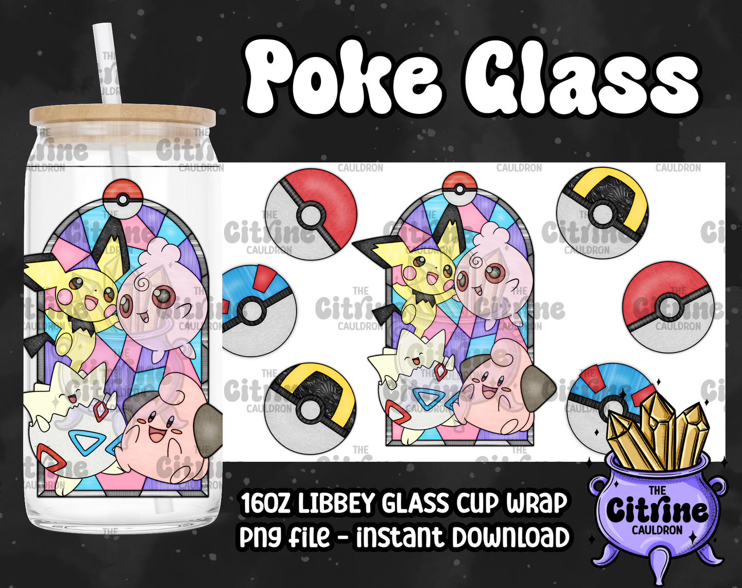 Poke Glass - PNG Wrap for Libbey 16oz Glass Can