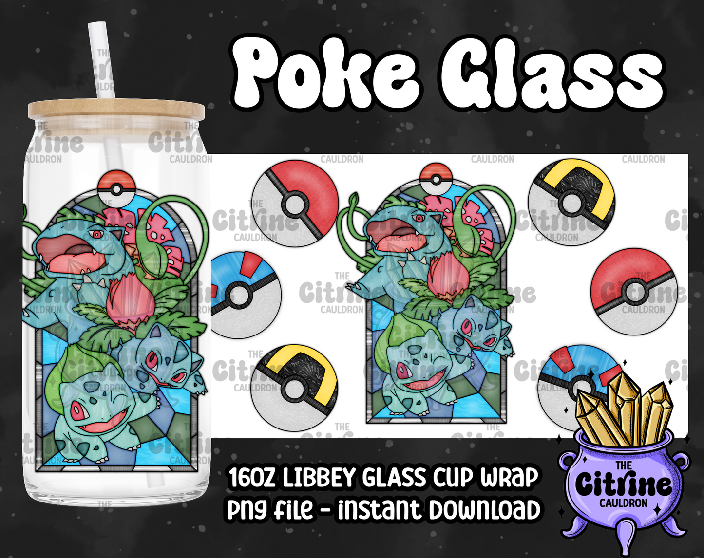 Poke Glass - PNG Wrap for Libbey 16oz Glass Can