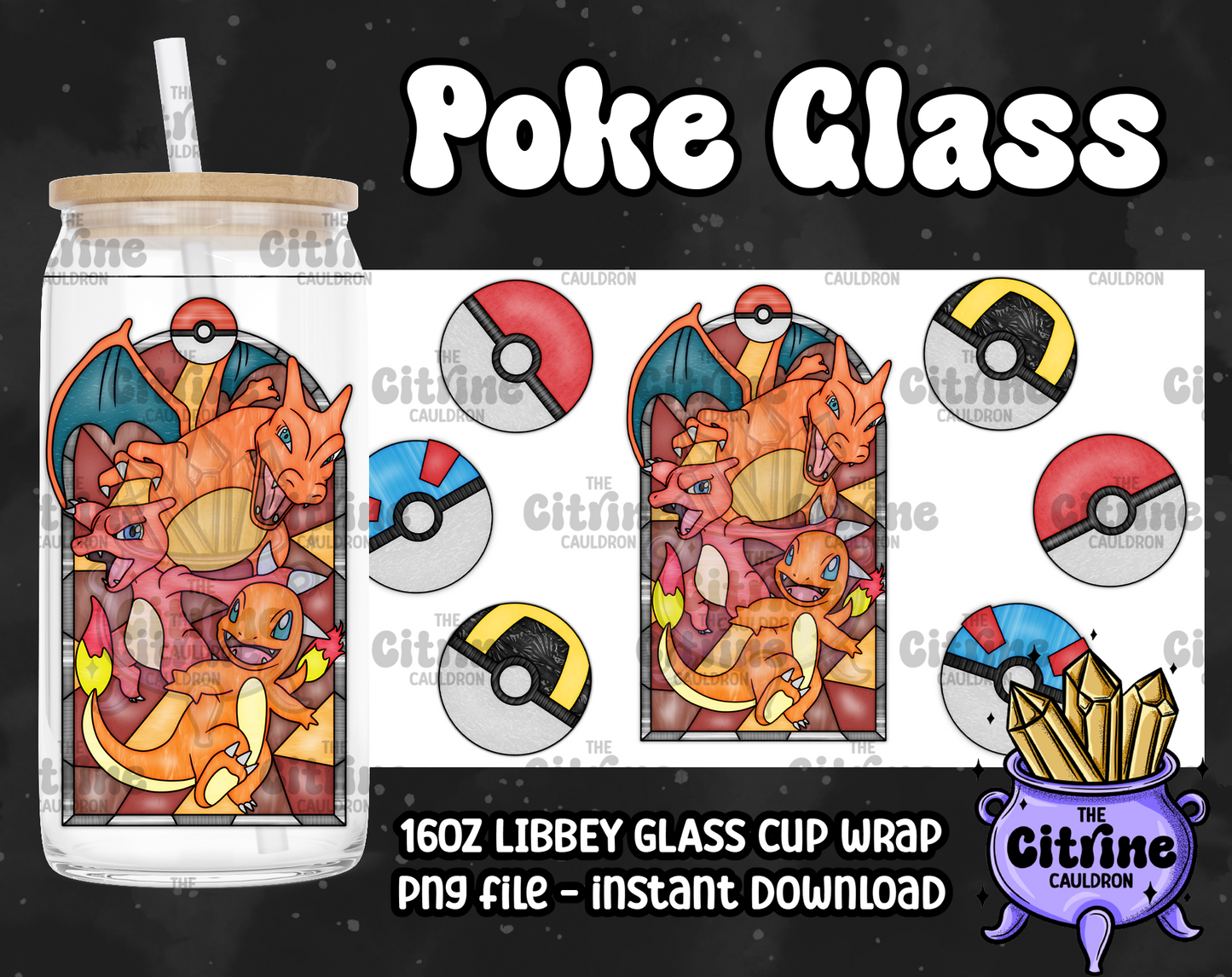 Poke Glass - PNG Wrap for Libbey 16oz Glass Can