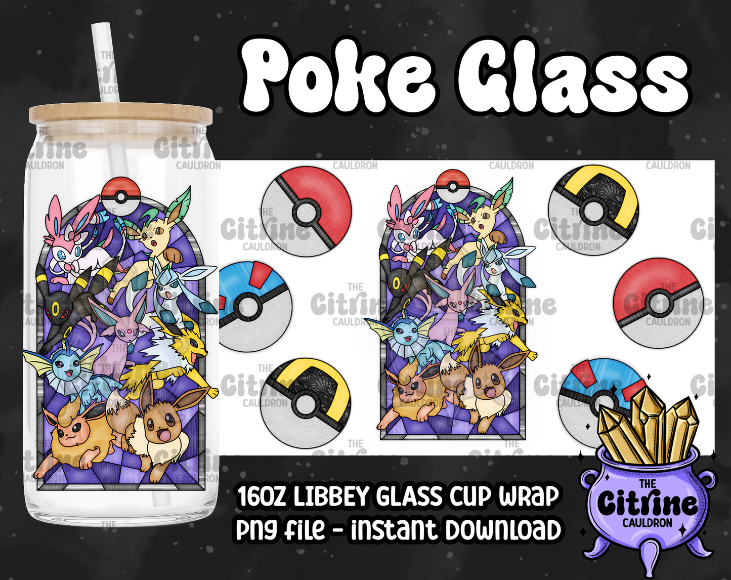 Poke Glass - PNG Wrap for Libbey 16oz Glass Can
