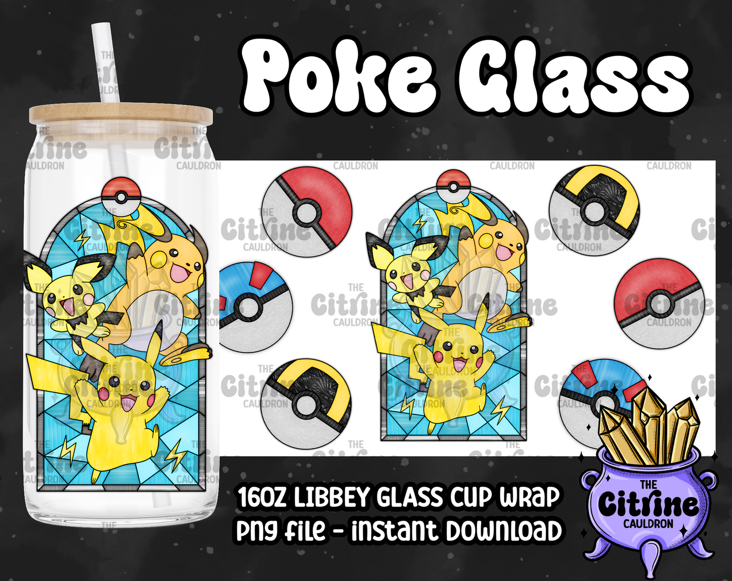 Poke Glass - PNG Wrap for Libbey 16oz Glass Can