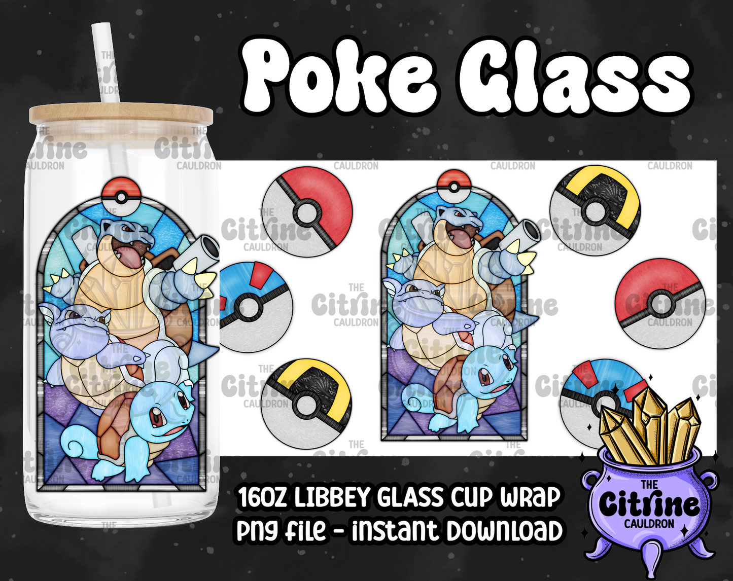 Poke Glass - PNG Wrap for Libbey 16oz Glass Can