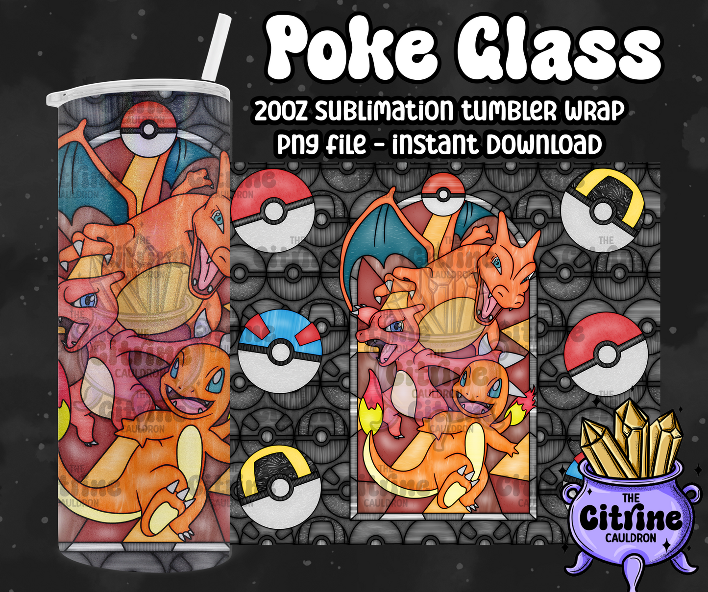 Poke Glass - PNG Wrap for Sublimation 20oz Tumbler