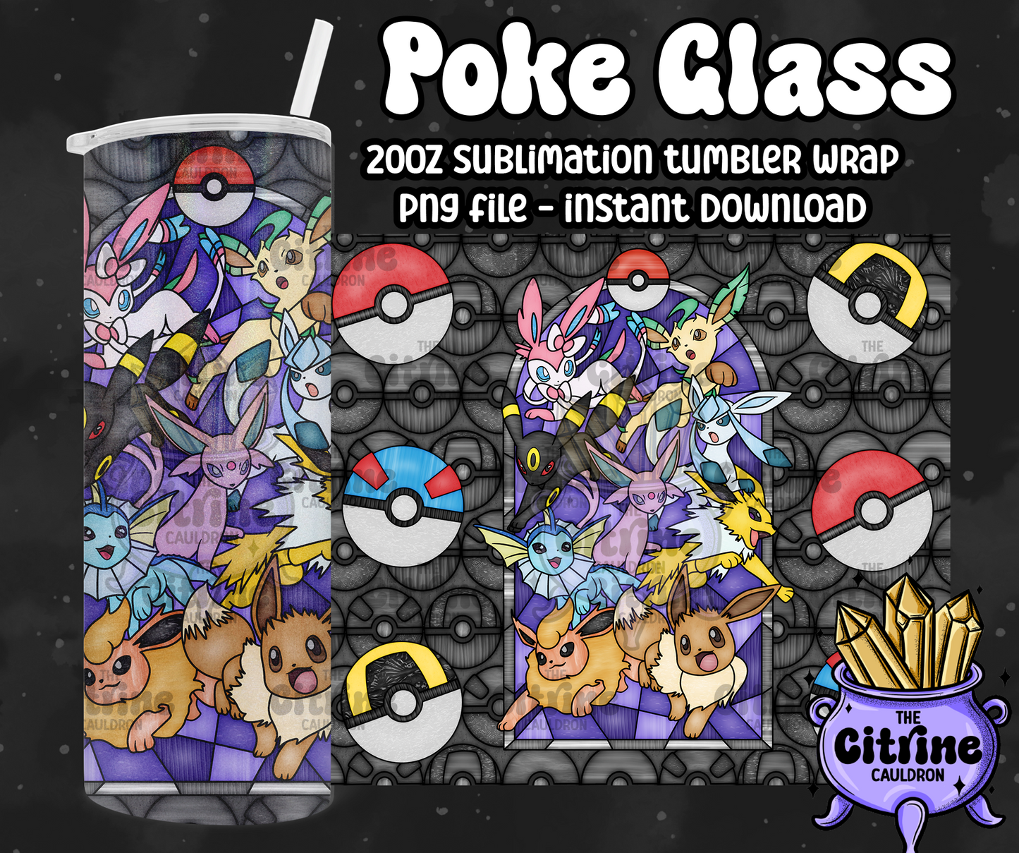 Poke Glass - PNG Wrap for Sublimation 20oz Tumbler