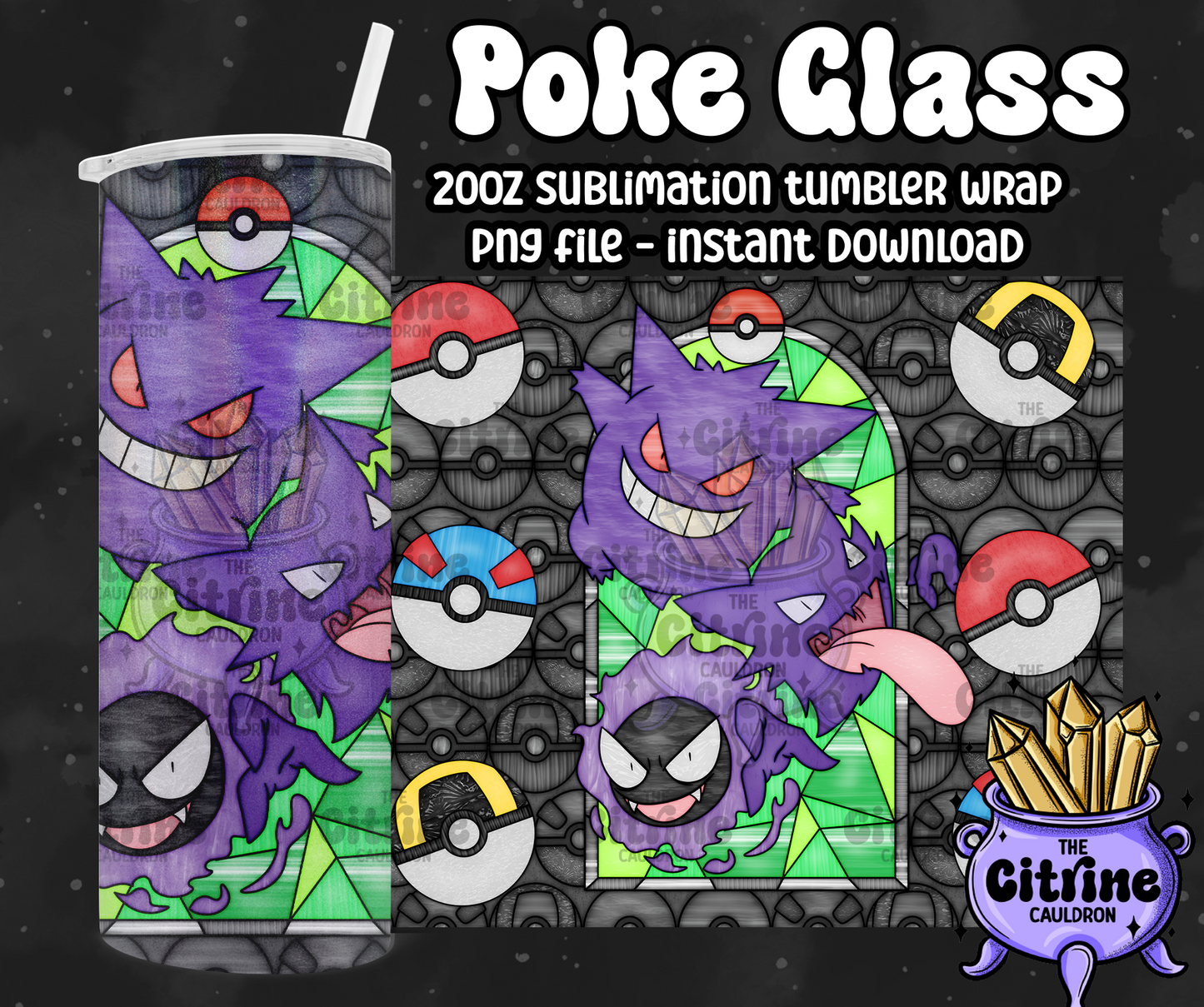 Poke Glass Volume 2 - PNG Wrap for Sublimation 20oz Tumbler