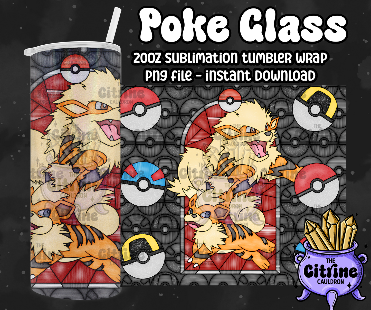 Poke Glass Volume 2 - PNG Wrap for Sublimation 20oz Tumbler