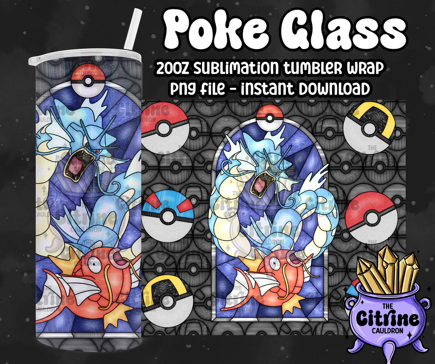 Poke Glass Volume 2 - PNG Wrap for Sublimation 20oz Tumbler