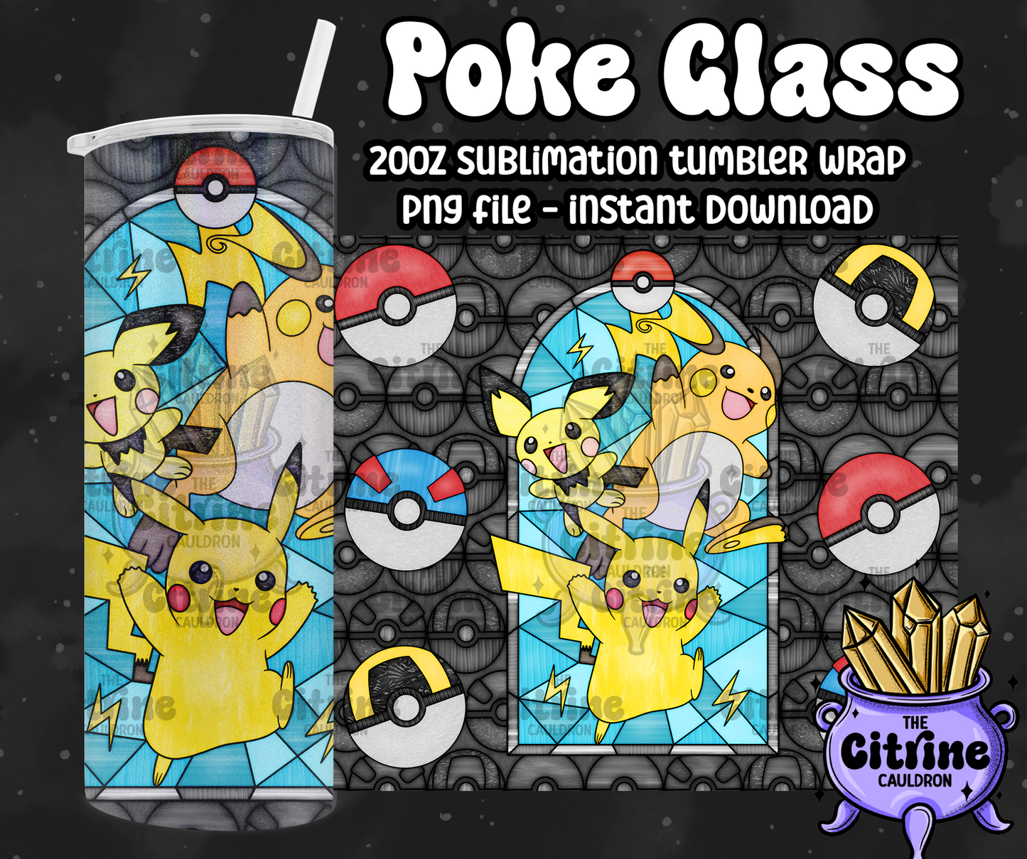 Poke Glass - PNG Wrap for Sublimation 20oz Tumbler
