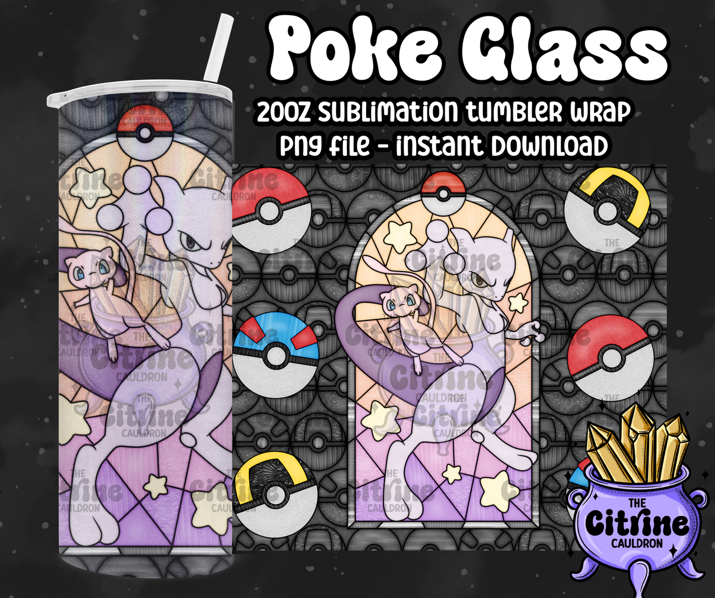Poke Glass Volume 2 - PNG Wrap for Sublimation 20oz Tumbler