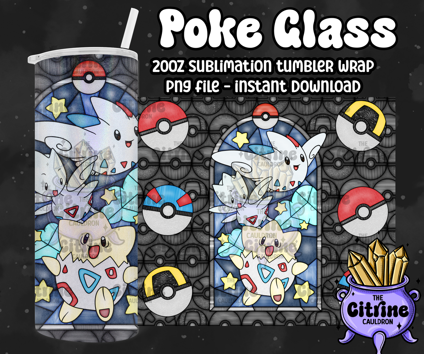 Poke Glass - PNG Wrap for Sublimation 20oz Tumbler