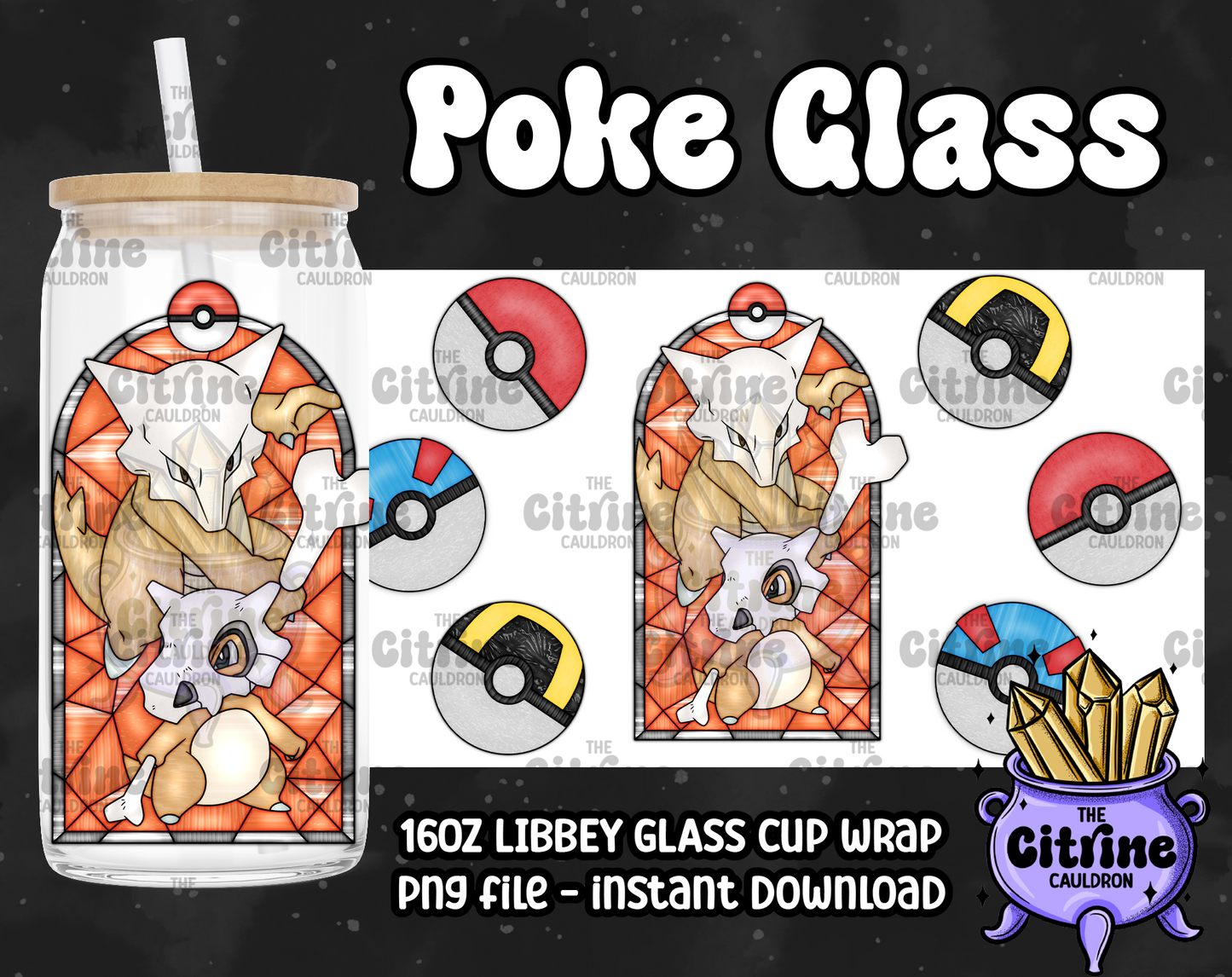 Poke Glass Volume 2 - PNG Wrap for Libbey 16oz Glass Can