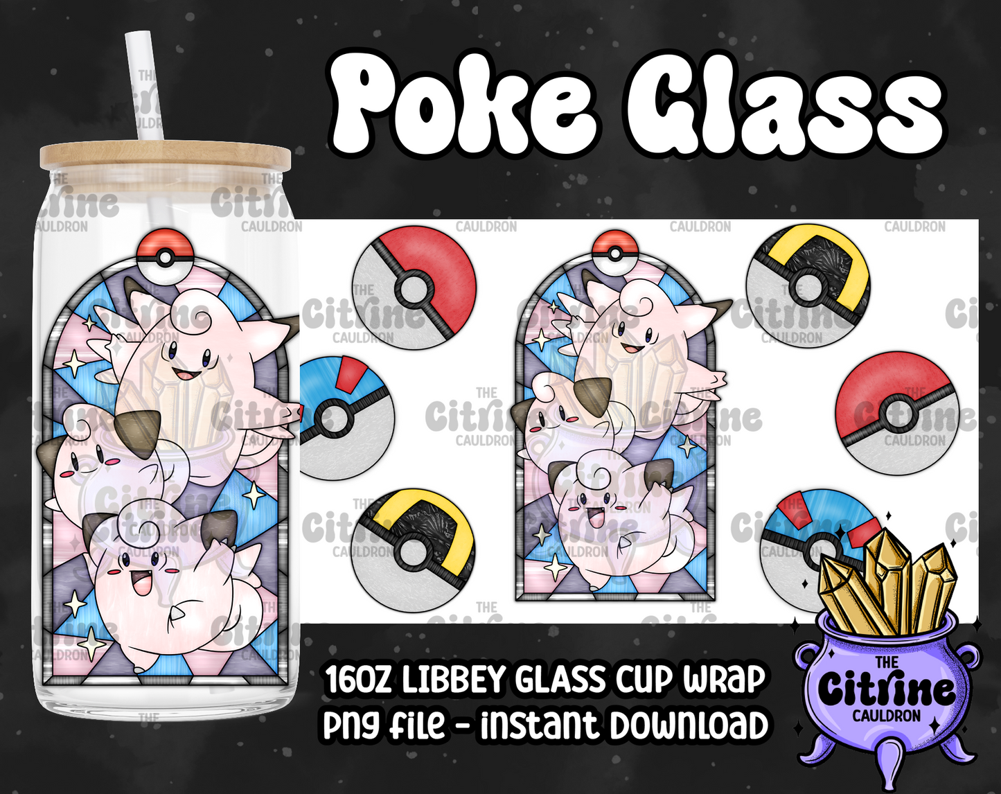Poke Glass Volume 2 - PNG Wrap for Libbey 16oz Glass Can