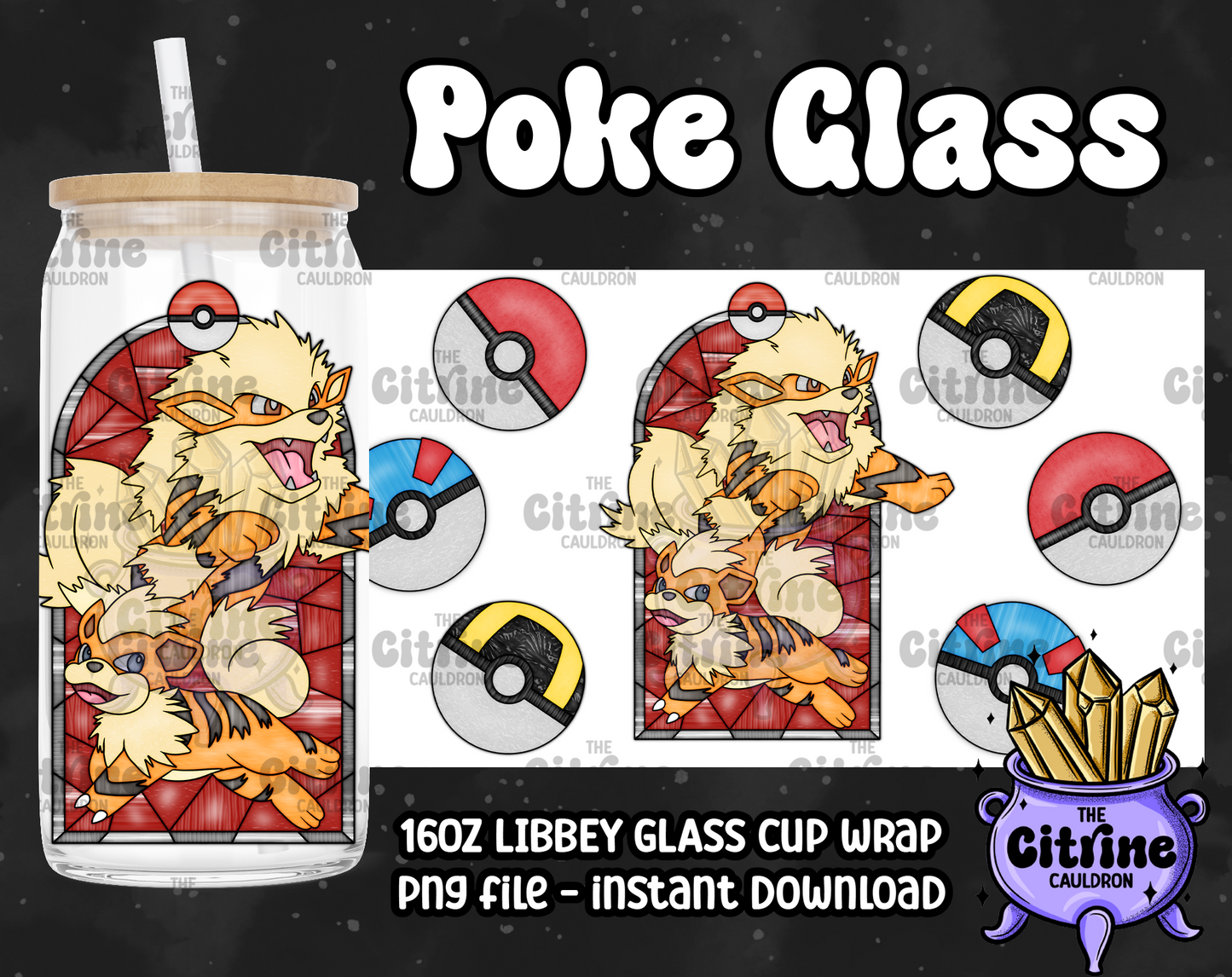 Poke Glass Volume 2 - PNG Wrap for Libbey 16oz Glass Can