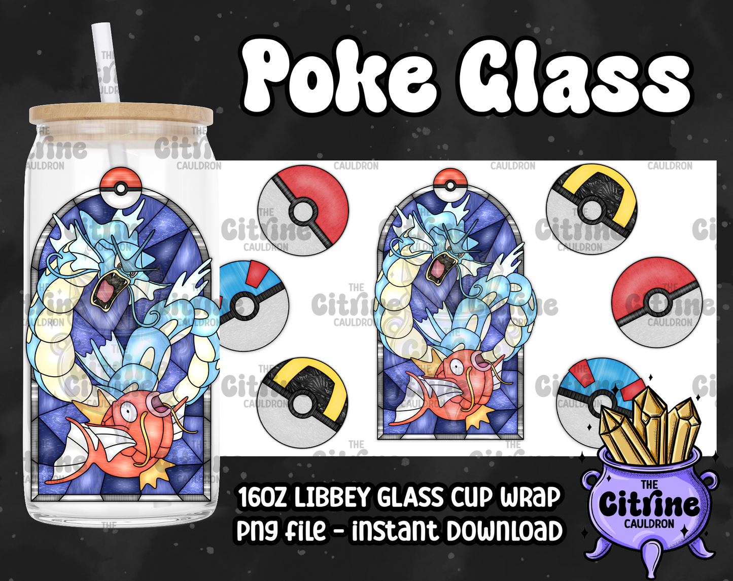 Poke Glass Volume 2 - PNG Wrap for Libbey 16oz Glass Can