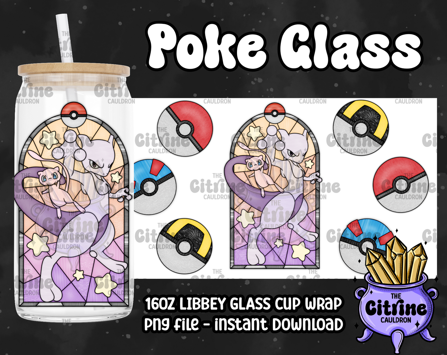 Poke Glass Volume 2 - PNG Wrap for Libbey 16oz Glass Can