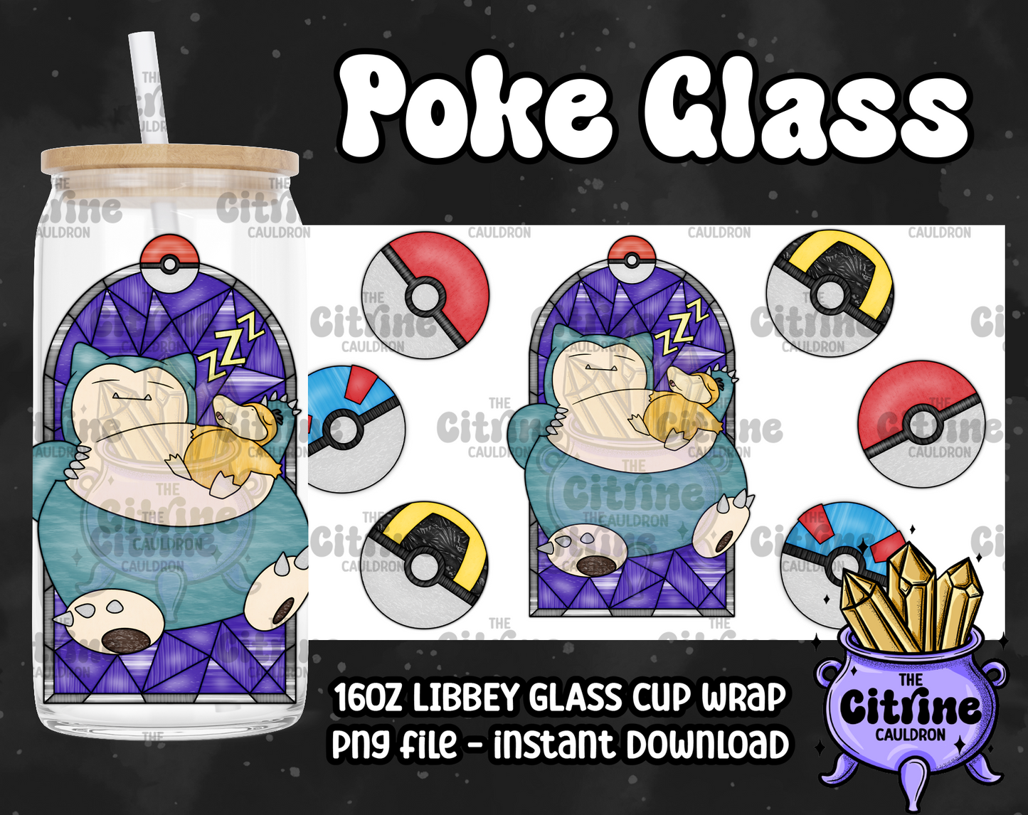 Poke Glass Volume 2 - PNG Wrap for Libbey 16oz Glass Can