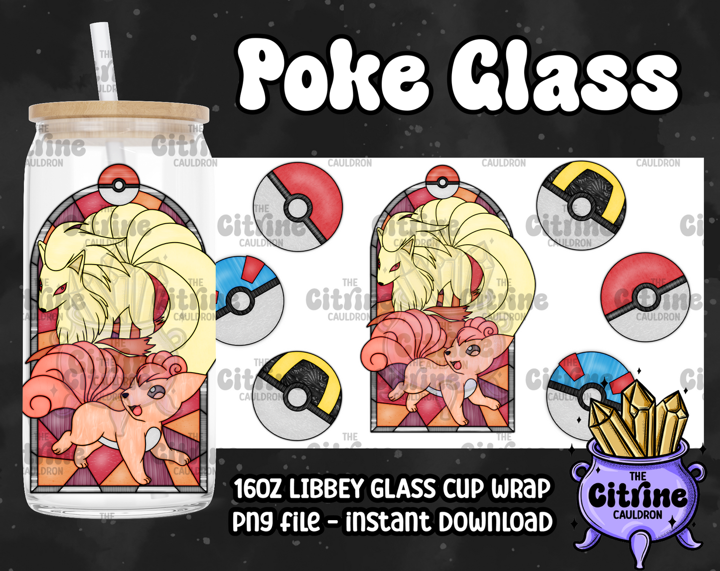 Poke Glass Volume 2 - PNG Wrap for Libbey 16oz Glass Can