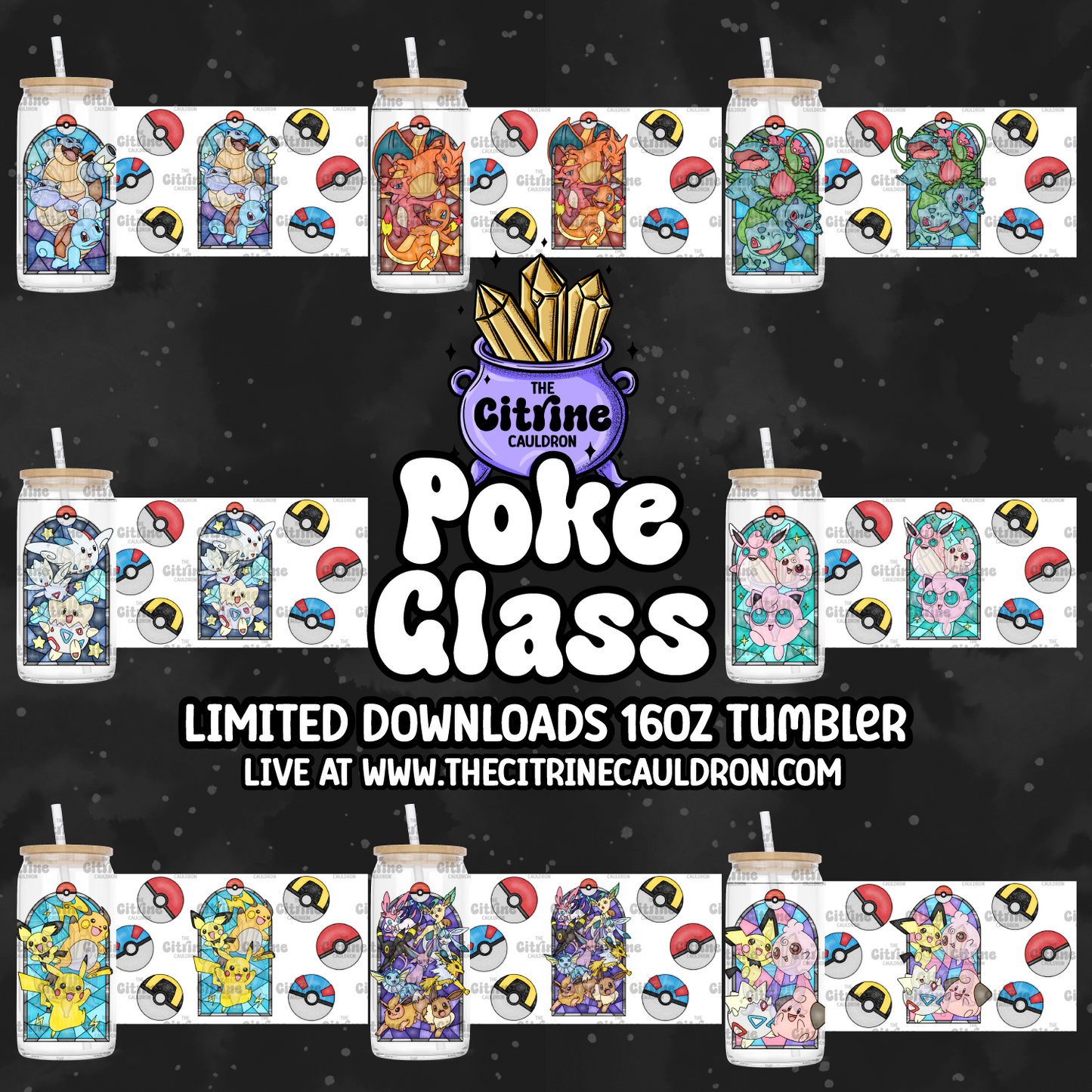 Poke Glass - PNG Wrap for Libbey 16oz Glass Can
