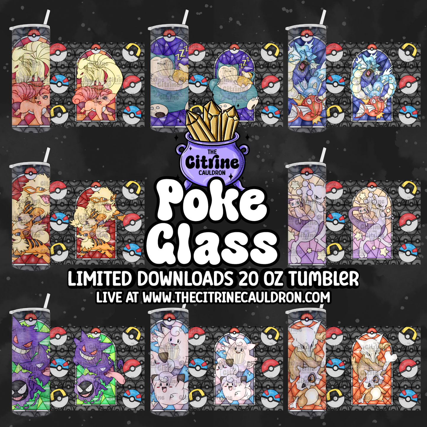 Poke Glass Volume 2 - PNG Wrap for Sublimation 20oz Tumbler