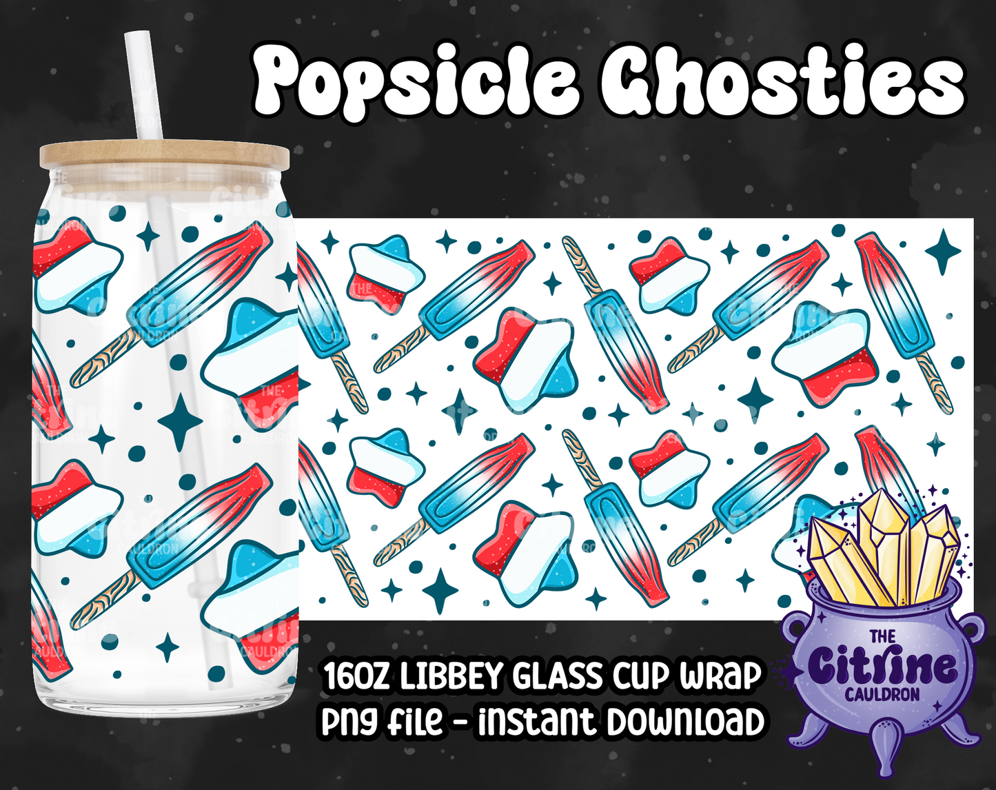 Popsicles - PNG Wrap for Libbey 16oz Glass Can