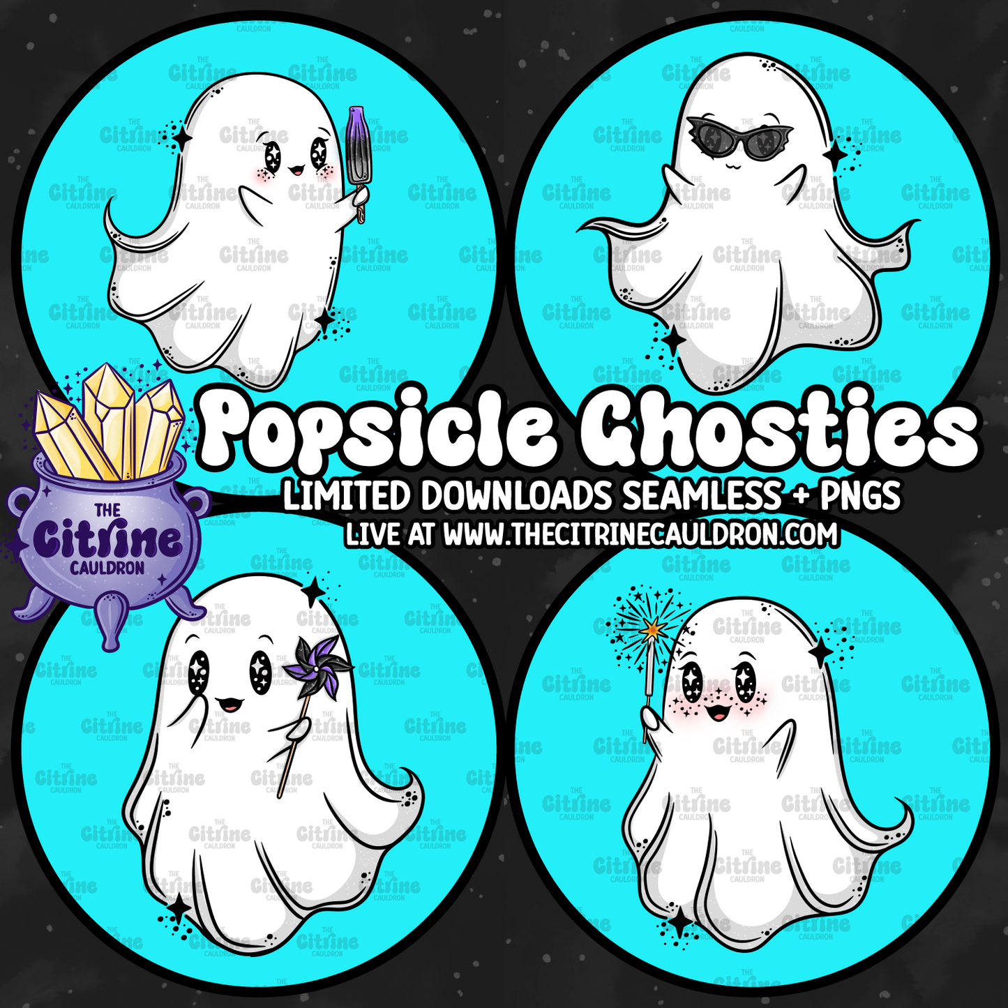 Popsicle Ghosties Goth - Sublimation PNG