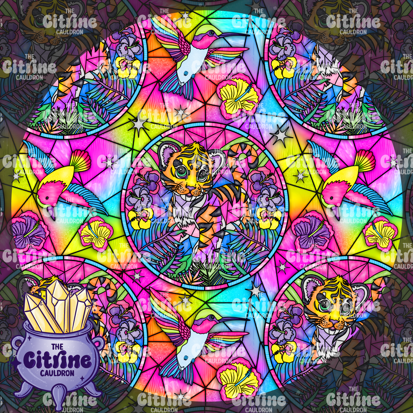 Rainbow Tiger Glass - Seamless