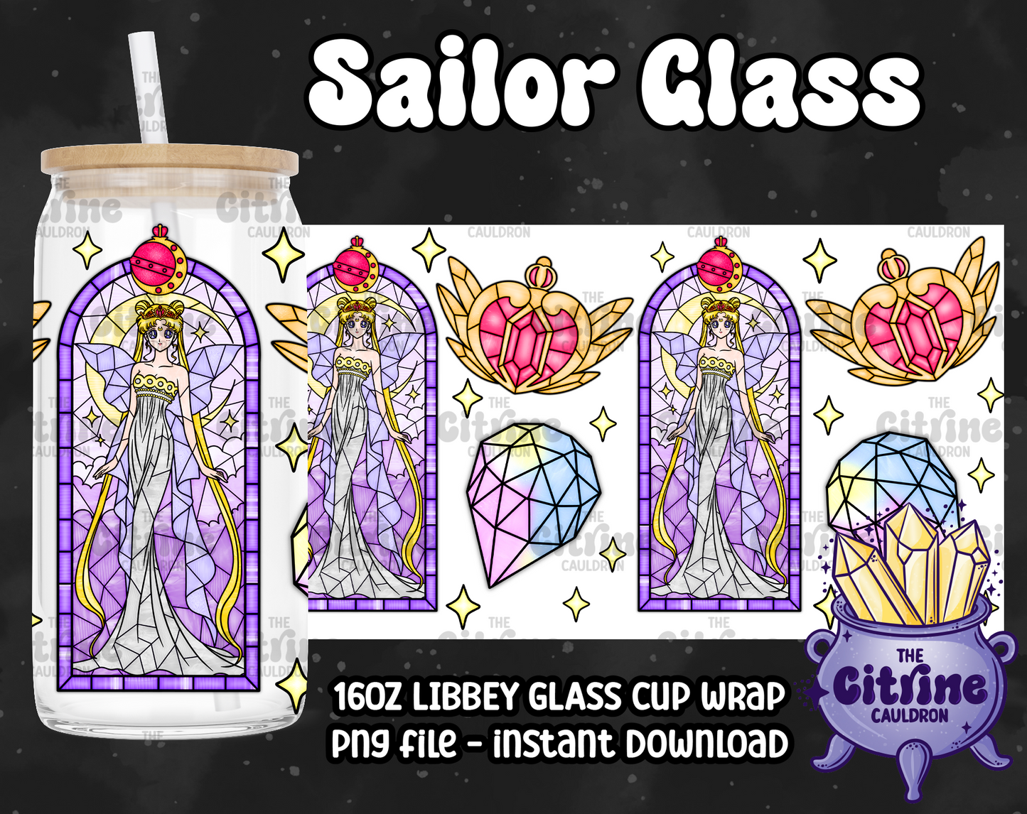 Sailor Glass Part 2- PNG Wrap for Libbey 16oz Glass Can