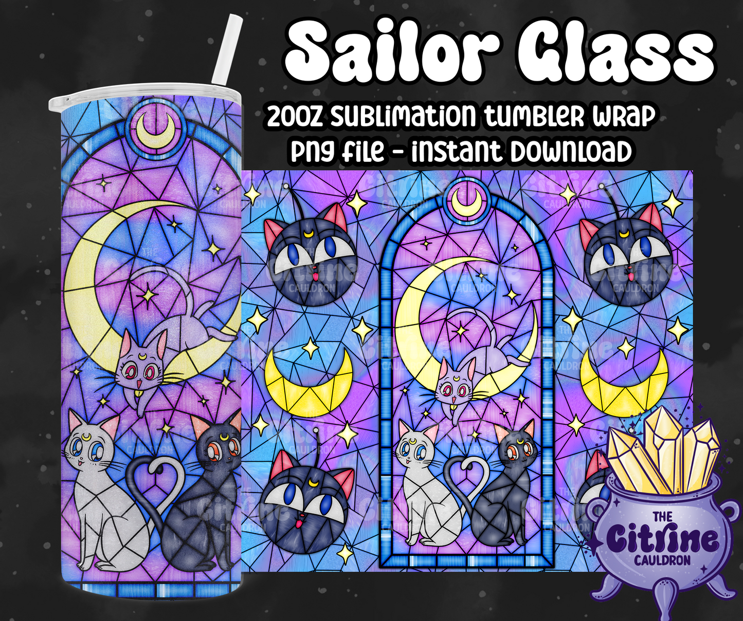 Sailor Glass Part 2 - PNG Wrap for Sublimation 20oz Tumbler